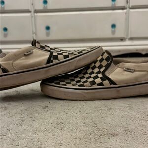 Vans Black and White Checkerboard Slip-Ons